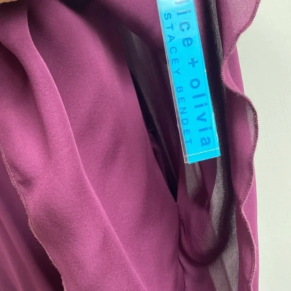 Alice and Olivia flowy top plum Butterfly sleeve  “Noelle shirt” - Picture 6 of 8